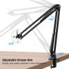 imageMicrophone Arm Stand FIFINE Suspension Boom Scissor Mic Stand with Heavy Duty Clamp 38quot to 58quot Adapter for Voiceover Gaming Recording Studio Home Office CS1Black