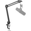 imageFIFINE Microphone Boom Arm Stand Metal Heavy Duty Mic Stand Scissor Suspension Adjustable Boom Arm for Podcast Recording Streaming Gaming with Desk Clamp 58quot Screw Cable TiesBM63 WhiteBlack