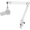 imageFIFINE Microphone Boom Arm Stand Metal Heavy Duty Mic Stand Scissor Suspension Adjustable Boom Arm for Podcast Recording Streaming Gaming with Desk Clamp 58quot Screw Cable TiesBM63 WhiteWhite