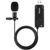 imageFifine USB Lavalier Lapel Microphone Clipon Cardioid Condenser Computer Mic Plug and Play USB Microphone with Sound Card for PC and MacK053