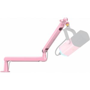 imageFIFINE Microphone Boom Arm Low Profile Adjustable Stick Microphone Arm Stand with Desk Mount Clamp Screw Adapter Cable Management for Podcast Streaming Gaming StudioBM88Pink