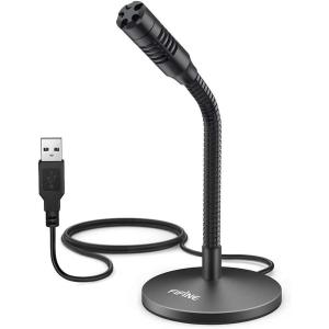 imageFIFINE Mini Gooseneck USB Microphone for Dictation and RecordingDesktop Microphone for Computer Laptop PCPlug and Play Great for SkypeYouTubeGaming StreamingVoiceoverDiscord and TutorialsK050black