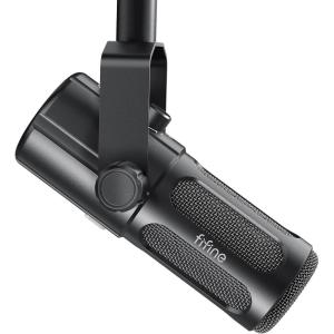 imageFIFINE Podcast Microphone USBXLR Vocal Dynamic Microphone for Recording Broadcast Streaming Studio PC Mic with Frequency Respond Adjustment Mute Button Headphone MonitoringAmpliTank TANK6