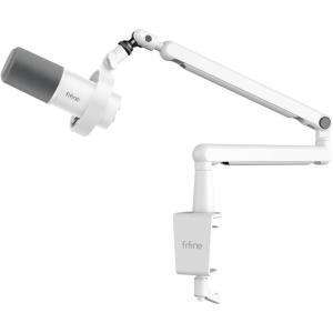 imageFIFINE Studio XLR Mic and Boom Arm Bundle Dynamic Microphone with Mute Button Gain Knob Shock Mount for Recording Low Profile Mic Stand with Cable Management for Podcast Gaming K688WBM88W