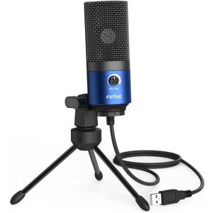 imageFIFINE USB Gaming Microphone for PC Desktop PS4 and Mac Gain Control External Condenser Computer Mic for Streaming Podcasting Twitch Discord Green  K669GBlue