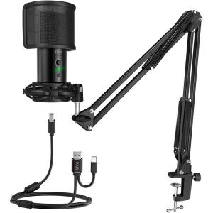 imageFIFINE USB Gaming Streaming Microphone Kit for PC Computer Condenser Mic Set with Arm Stand Mute Button ampamp Gain Mic Studio Bundle for Podcast Recording Twitch Discord YouTube Zoom USB C ampamp A T683
