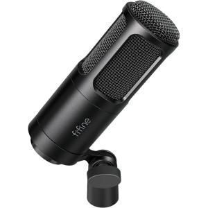 imageFIFINE XLR Dynamic Microphone Vocal Podcast Microphone with Cardioid Pattern Studio Metal Mic for Streaming VoiceOver Dubbing Video Recording BlackK669D