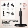imageFIFINE Desktop Microphone Stand HeavyDuty Metal Adjustable Table Mic Stand with 58quot Male to 38quot Female Screw Adapter 4 NonSlip Pads Compatible with Microphones for Recording StreamingBS1