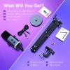 imageFIFINE Dynamic Gaming Mic and Microphone Arm Stand Kit PC Computer Streaming Mic with RGB Light Mute Button Suspension Scissor Boom Stand Bundle for Recording Podcast VoiceOver AM8CS1