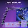 imageFIFINE Dynamic Gaming Mic and Microphone Arm Stand Kit PC Computer Streaming Mic with RGB Light Mute Button Suspension Scissor Boom Stand Bundle for Recording Podcast VoiceOver AM8CS1
