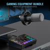 imageFIFINE Gaming Audio Mixer and XLRUSB Dynamic Microphone Bundle Streaming 4Channel RGB Mixer with XLR Microphone Interface48V Phantom Power for Game Voice Podcast Recording YouTube SC3K688