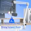 imageFIFINE Gaming Microphone Pack with Metal Boom Arm Stand RGB Mic with Gain KnobMic MuteMonitoring Jack Boom Arm Bundle with Adjustable Range58quot Screw for Streaming Podcast Recording AM8WBM63W