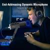 imageFIFINE Gaming Microphone and Low Profile Arm Stand Bundle XLRUSB Dynamic Mic with Mute Button RGB Light Desktop Stand Adjustable Boom Arm Kit with Screw Adapter for Streaming Studio AM8BM88
