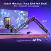 imageFIFINE Gaming USB Microphone Bundle with Mic Boom Arm Condenser Mic with Quick Mute RGB Light for Streaming Suspension Scissor Arm Stand Kit for Recording VoiceOver Studio A6VCS1