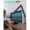 imageFIFINE Mic Arm Stand Microphone Boom Arm with Desk Clamp Cable Channels 38quot to 58quot Threads Heavy Metal Microphone Stand for Podcast Vocal Recording GamingBM66 BlackBM66T BlackWith Extension Tube