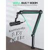 imageFIFINE Mic Arm Stand Microphone Boom Arm with Desk Clamp Cable Channels 38quot to 58quot Threads Heavy Metal Microphone Stand for Podcast Vocal Recording GamingBM66 BlackBM66T BlackWith Extension Tube