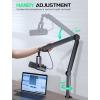 imageFIFINE Mic Arm Stand Microphone Boom Arm with Desk Clamp Cable Channels 38quot to 58quot Threads Heavy Metal Microphone Stand for Podcast Vocal Recording GamingBM66 BlackBM66T BlackWith Extension Tube