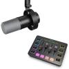 imageFIFINE Gaming Audio Mixer and XLRUSB Dynamic Microphone Bundle Streaming 4Channel RGB Mixer with XLR Microphone Interface48V Phantom Power for Game Voice Podcast Recording YouTube SC3K688