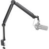 imageFIFINE Mic Arm Stand Microphone Boom Arm with Desk Clamp Cable Channels 38quot to 58quot Threads Heavy Metal Microphone Stand for Podcast Vocal Recording GamingBM66 BlackBM66T BlackWith Extension Tube