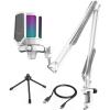 imageFIFINE USB Gaming Microphone Kit PC Computer Streaming Mic with Metal Boom Arm Compatible with PS4PS5 for Recording Podcast Video with Mute Button Gain Knob Pop Filter Tripod Stand A6WCS1W
