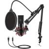 imageFIFINE USB Microphone Set with Flexible Boom Arm Stand Pop Filter Plug and Play with PC Desktop Laptop Computer Streaming Podcast Instrument Mic Kit for Home Studio T732
