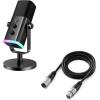 imageFIFINE XLRUSB Dynamic Microphone and XLR Cable SetPC Computer Gaming Streaming Mic with RGB Light98ft Cable with Balanced 3 PIN Male to Female CordCompatible with Audio Mixer AM8L9
