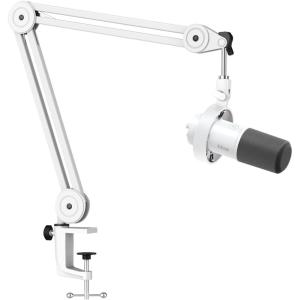 imageFIFINE XLR Mic Set with Boom Arm Stand USB PC Podcast Microphone with TaptoMute Gain Knob Headphones Jack for Streaming Recording Metal Heavy Duty Mic Stand K688WBM63W