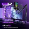 imageFIFINE USB Gaming Microphone Metal Recording Boom Arm Bundle PC Streaming Mic and Arm Stand Kit with RGB Lights Mute Button Headphones Jack Pop Filter for VoiceOver Studio Home Office A8CS1