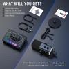 imageFIFINE Gaming Audio Mixer Bundle with Computer Streaming Microphone 4Channel RGB Mixer Set with XLR Interface 48V Phantom Power Dynamic Mic with Mute Button for Game Voice Podcast YouTubeSC3AM8