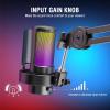 imageFIFINE Gaming Microphone and Heavy Duty Boom Arm Bundle USB PC Mic with RGB Control Mute Touch Headphone Jack Pop Filter Stand for Streaming Podcasts Recording on MacPS4PS5 A8BM63