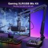 imageFIFINE Gaming Streaming Bundle with XLR Microphone Kit PC Mixer XLR Cable 10ft Dynamic Mic with Gain Knob Mute Button RGB Audio Mixer Set with Individual Control Volume Fader for Vocal Recording