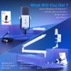 imageFIFINE Gaming XLRUSB Microphone and Mic Stand BundleRGB Dynamic Mic with Mute ButtonVolume Control Low Profile Boom Arm Kit with Cable Management for Recording Video Creation AM8WBM88W