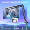 imageFIFINE XLRUSB Microphone with Gaming Audio Mixer Kit Dynamic Streaming Mic with Boom Arm RGB TaptoMute Computer PC XLR Mixer Bundle for PodcastVocalRecordingGame Video AM8TSC3 White