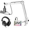 imageFIFINE Dynamic Gaming Equipment Set for Recording Podcast XLR Mic Gaming Mixer Heavy Duty Boom Arm 35mm635mm Studio Headphones with XLR Cable Bundle for Vocal VoiceOver YouTube