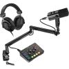 imageFIFINE Gaming Equipment Bundle with XLRUSB Dynamic Mic Low Profile Arm Audio Mixer OverEar Headphones XLR Cable for Streaming Podcast Recording Vocal Game Voice