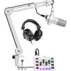 imageFIFINE Recording Podcast Equipment Bundle with Dynamic Microphone Gaming Mixer XLR Cable Boom Arm Studio Headphones Kit for Music Creation Vocal VoiceOver Video Conference