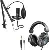imageFIFINE Studio Microphone 635mm35mm Headphones Bundle USB PC Condenser Microphone with Scissor Arm Stand Shock Mount Monitor OverEar Headphones for Instruments Recording Podcasting T669H8