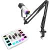 imageFIFINE XLRUSB Microphone with Gaming Audio Mixer Kit Dynamic Streaming Mic with Boom Arm RGB TaptoMute Computer PC XLR Mixer Bundle for PodcastVocalRecordingGame Video AM8TSC3 White