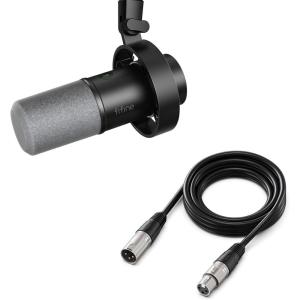 imageFIFINE Dynamic Microphone with XLR Cable Bundle XLRUSB Recording Studio PC Mic for Vocal VoiceOver Microphone Audio Cable Set Compatible with Mixer Audio Interface for Streaming K688L9