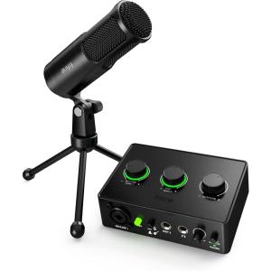 imageFIFINE Recording PC Audio Mixer and XLR Dynamic Microphone SetPodcast USB Interface with 48V Phantom PowerGain KnobStudio Metal Mic Kit for Streaming VoiceOver Instrument Guitar Ampli1K669D