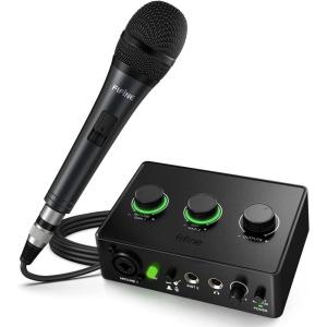 imageFifine Karaoke Microphone Audio Mixer for Recording Bundle Dynamic Vocal Microphone for Speaker PC USB Interface with XLR Gain Knob for Instrument GuitarVideo Content CreationVocal K6Ampli1