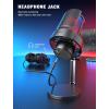 imageFIFINE Computer Microphone with RGB Control Mute Touch Headphone Jack Pop Filter Stand for Gaming Streaming A8U1