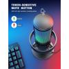 imageFIFINE Computer Microphone with RGB Control Mute Touch Headphone Jack Pop Filter Stand for Gaming Streaming A8U1