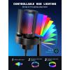 imageFIFINE Computer Microphone with RGB Control Mute Touch Headphone Jack Pop Filter Stand for Gaming Streaming A8U1