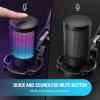 imageFIFINE Gaming USB Condenser Microphone with Pop Filter Bundle Quick Mute RGB Indicator Tripod Stand Shock Mount Gain Control for Streaming YouTube Videos A6VU1