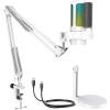 imageFIFINE Gaming USB PC Microphone Kit with Metal Scissor Boom Arm Condenser Computer Mic with RGB Mute Gain Knob Pop Filter Base Stand for Streaming Content Creation Podcast Recording A8WCS1W