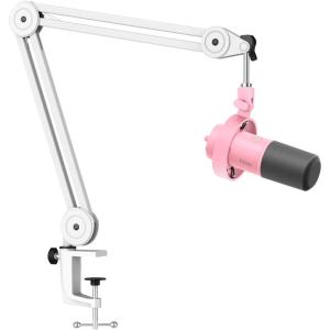 imageFIFINE Studio XLR Microphone Bundle with Boom Arm StandXLRUSB Dynamic Microphone with Mute Button Gain Knob Metal Heavy Duty Mic Stand with Desk Clamp for Podcast Recording Streaming K688PBM63W