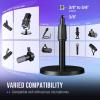 imageFIFINE Desktop Microphone Stand HeavyDuty Metal Adjustable Table Mic Stand with 58quot Male to 38quot Female Screw Adapter 4 NonSlip Pads Compatible with Microphones for Recording StreamingBS1Black