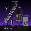 imageFIFINE XLRUSB Gaming Microphone Kit with Boom Arm Stand RGB Streaming Mic for Computer Compatible with PCPS4PS5 Podcast Mic Set with Headphone Jack Volume Knob MuteAmpliGame AM8PROT PinkBlack