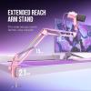imageFIFINE XLRUSB Gaming Microphone Kit with Boom Arm Stand RGB Streaming Mic for Computer Compatible with PCPS4PS5 Podcast Mic Set with Headphone Jack Volume Knob MuteAmpliGame AM8PROT PinkPink